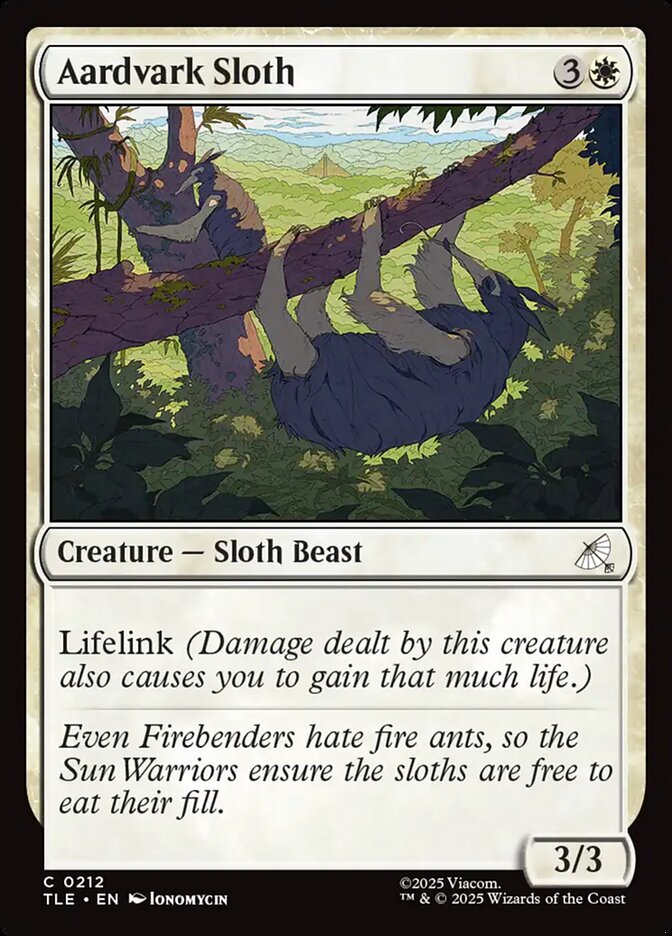 Aardvark Sloth card front