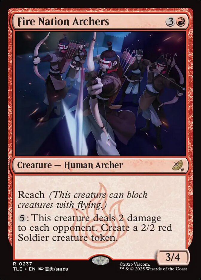 Fire Nation Archers card front
