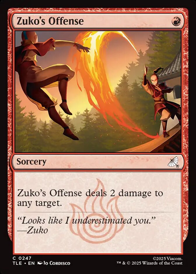 Zuko's Offense card front