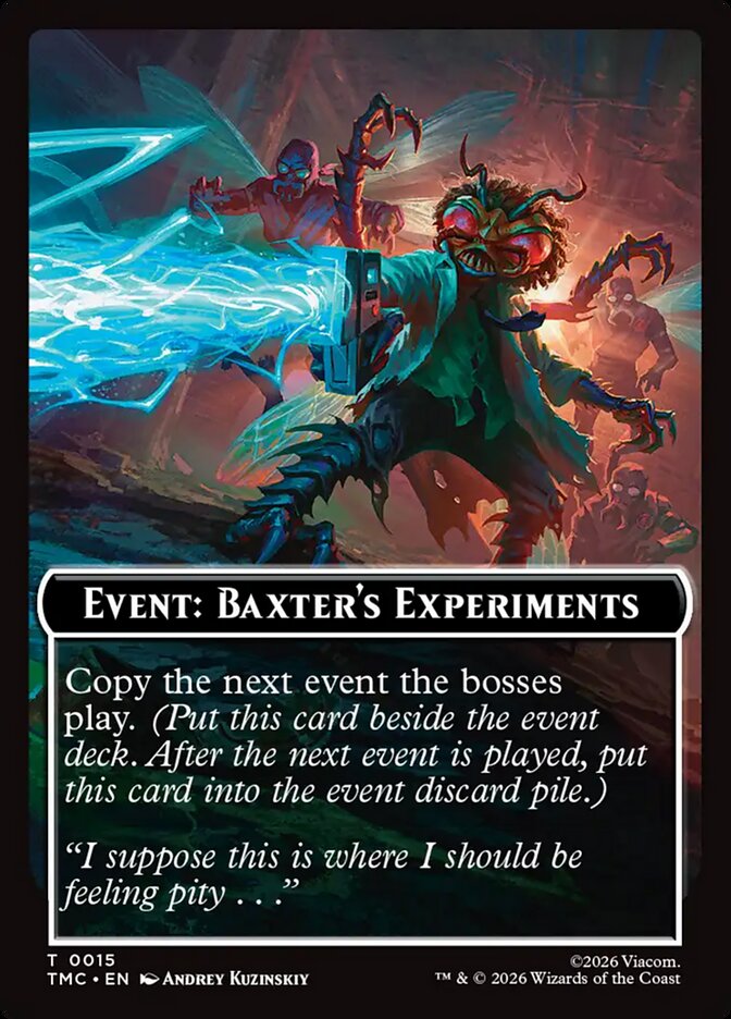 Event: Baxter's Experiments card front
