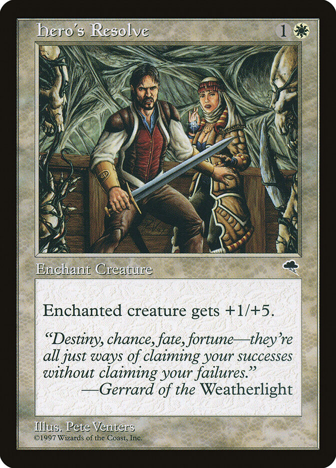 Hero's Resolve card front