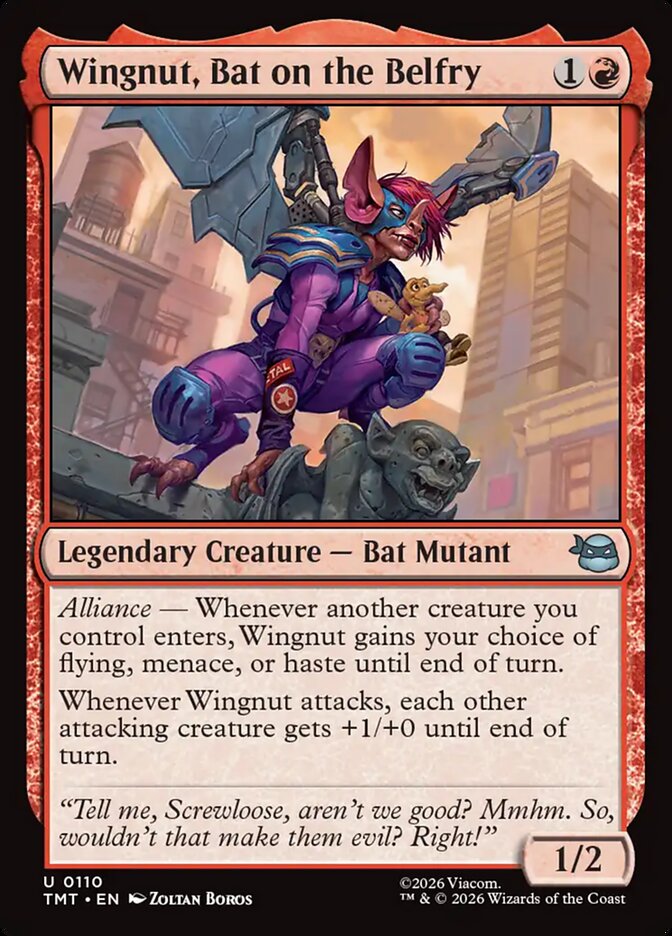 Wingnut, Bat on the Belfry card front