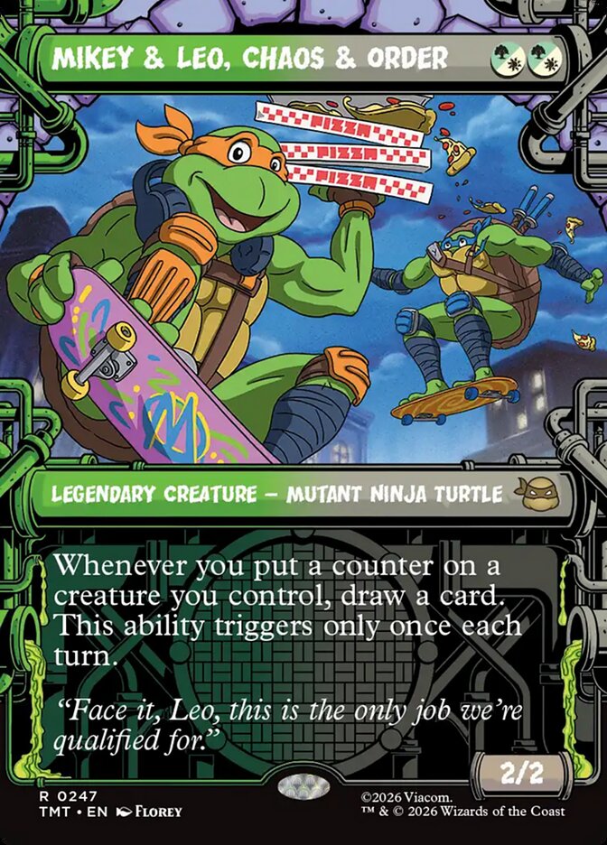 Mikey & Leo, Chaos & Order card front