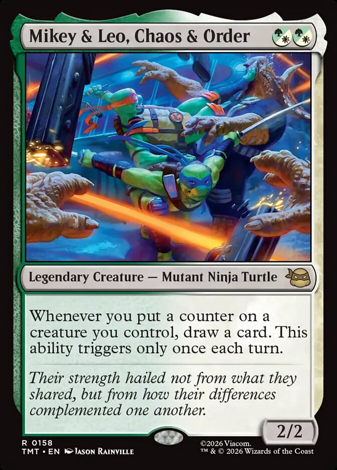 Mikey & Leo, Chaos & Order card front