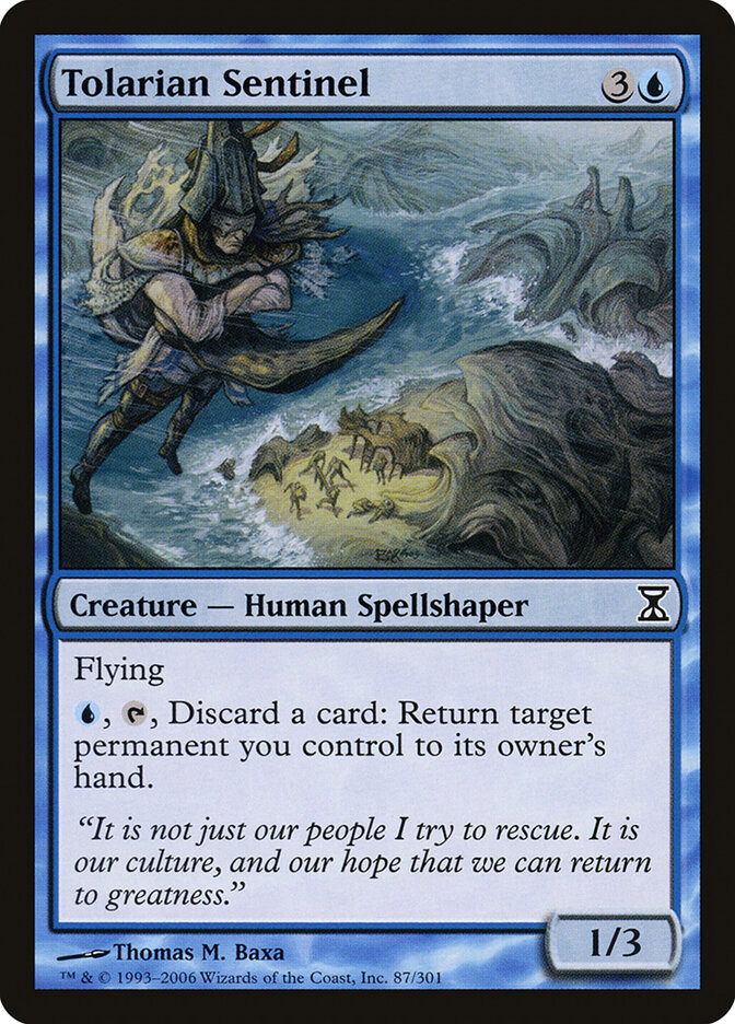 Tolarian Sentinel card front