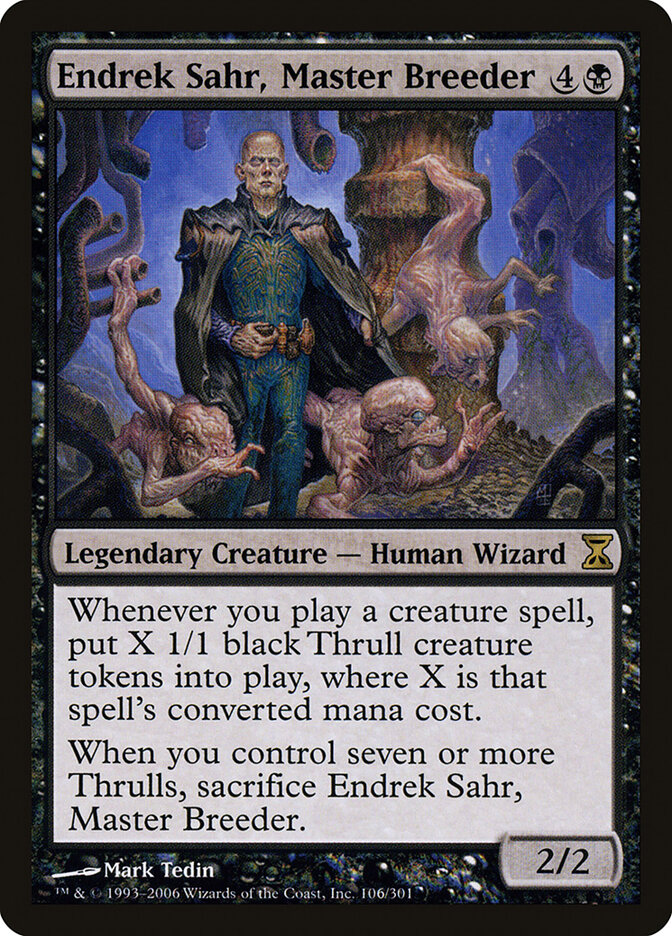 Endrek Sahr, Master Breeder card front
