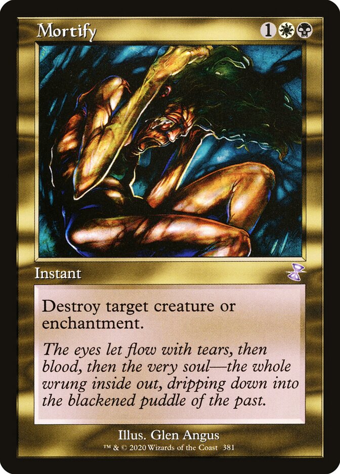 Mortify card front
