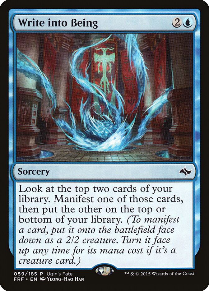 Write into Being card front