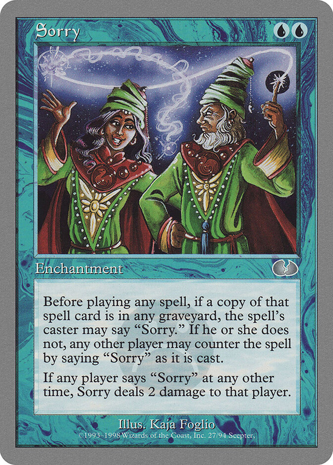Sorry card front