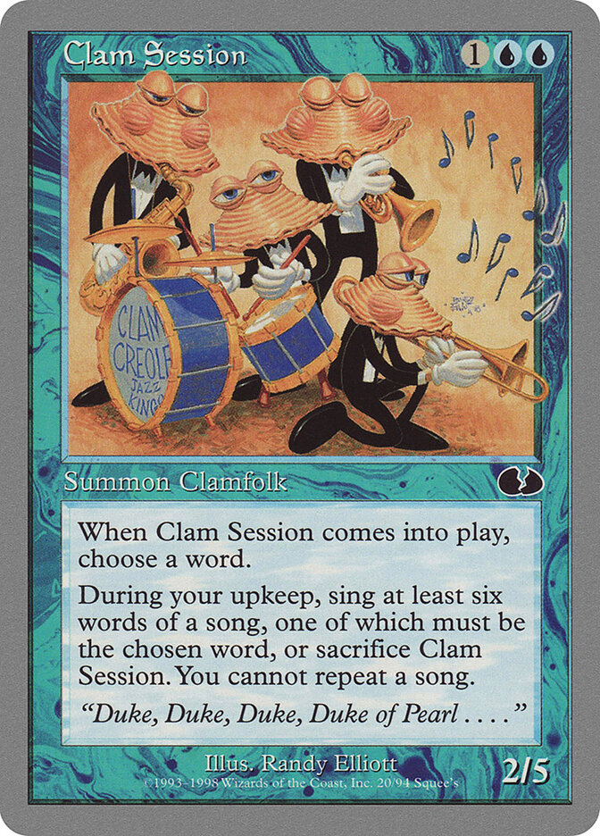 Clam Session card front