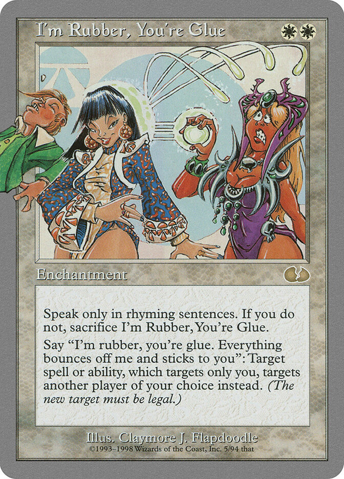 I'm Rubber, You're Glue card front