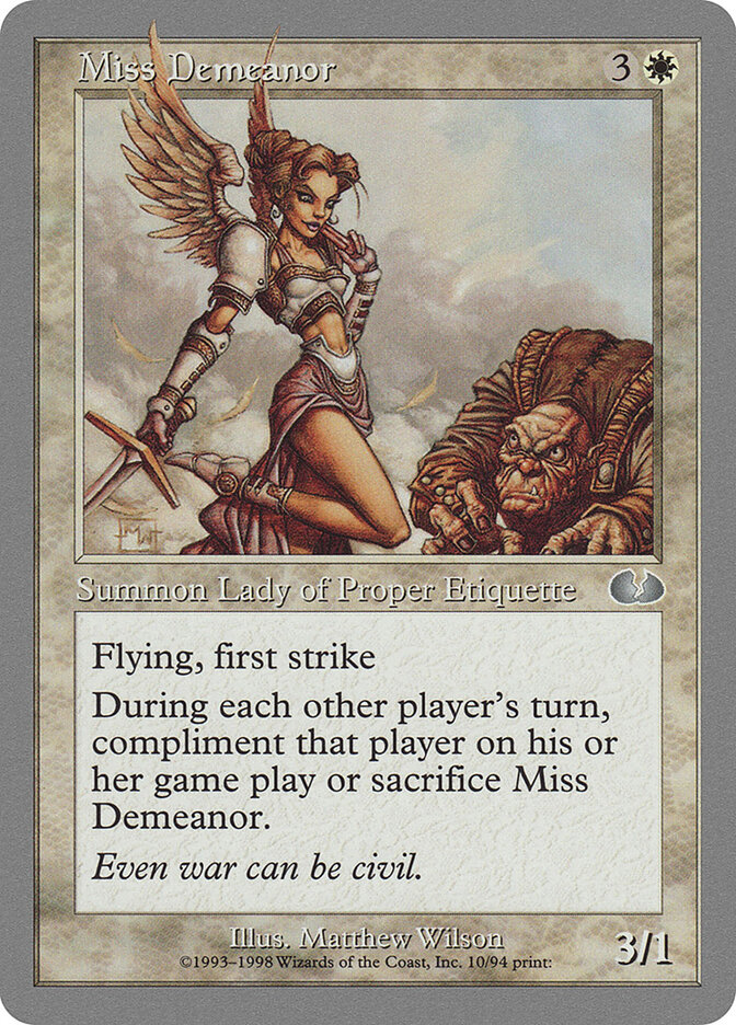 Miss Demeanor card front