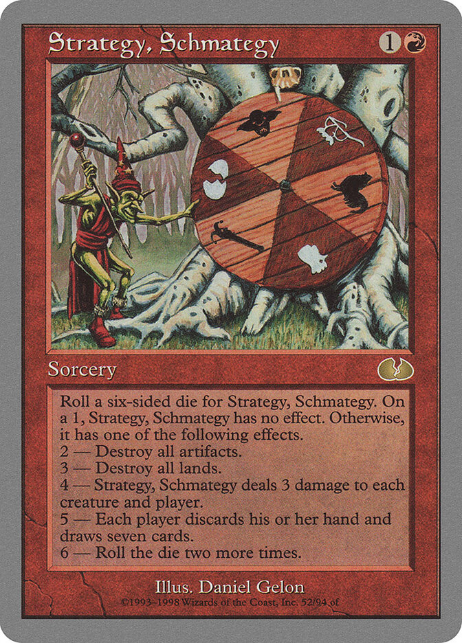 Strategy, Schmategy card front