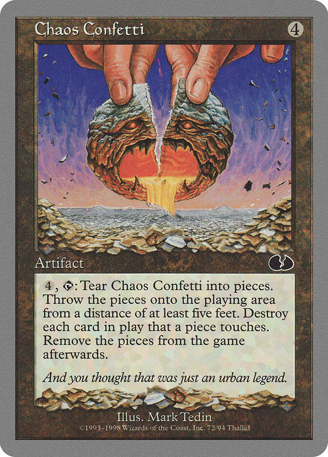 Chaos Confetti card front