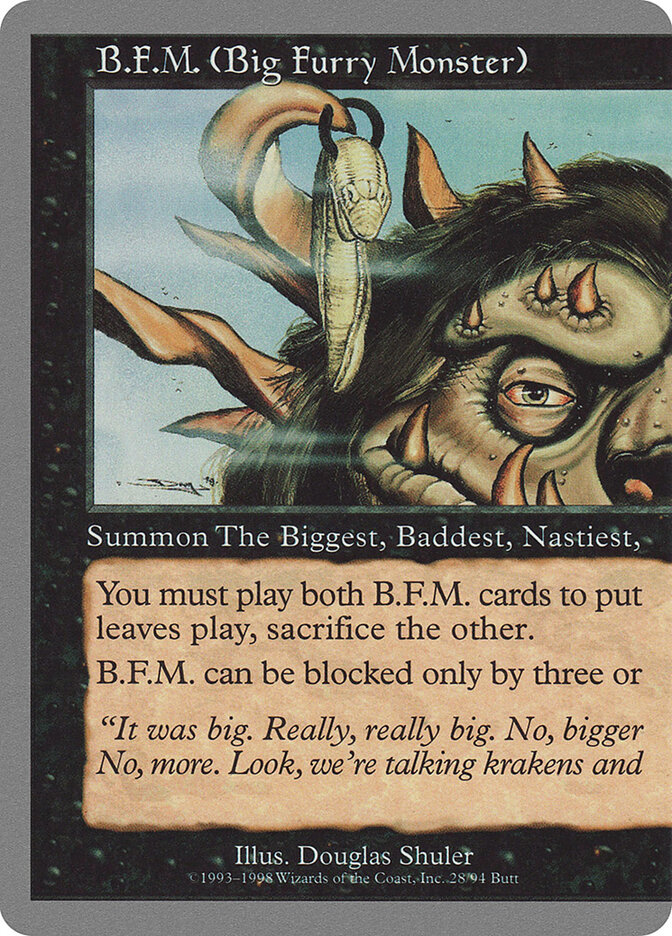 B.F.M. (Big Furry Monster) card front
