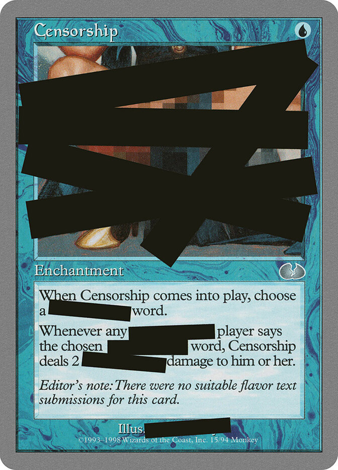Censorship card front