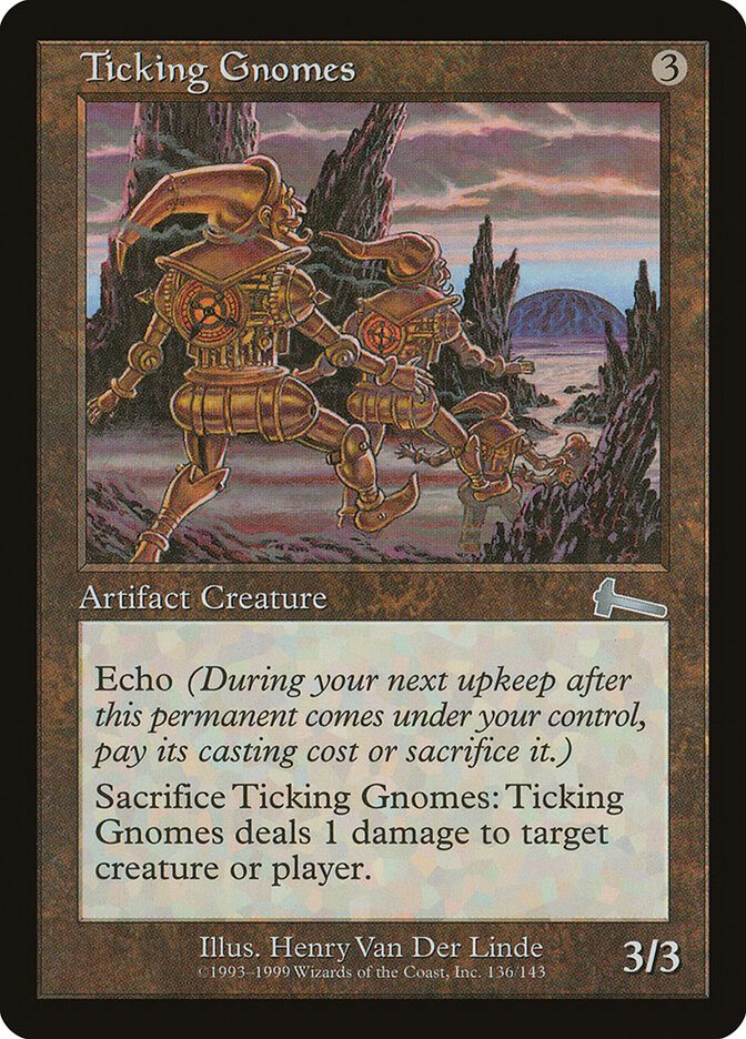 Ticking Gnomes card front