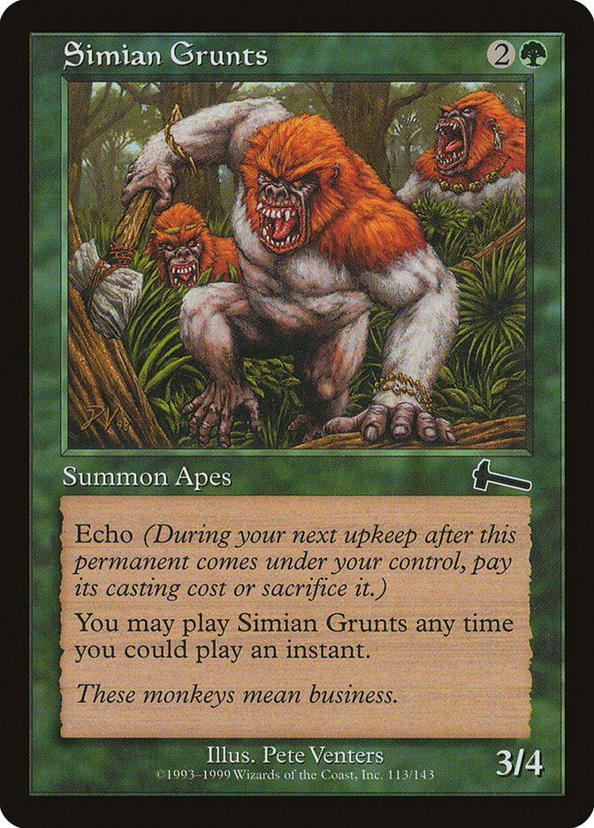 Simian Grunts card front