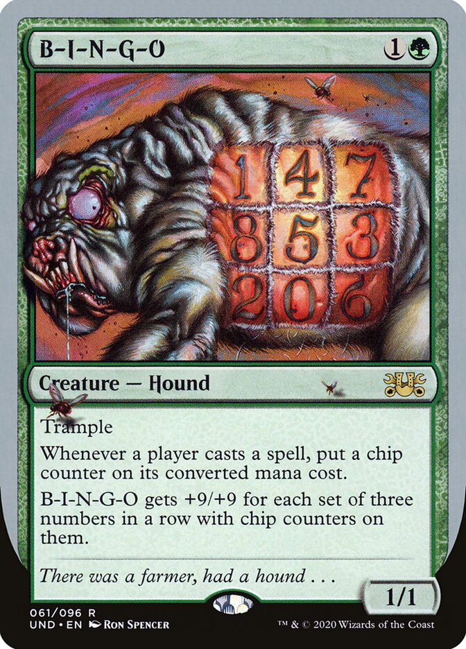 B-I-N-G-O card front