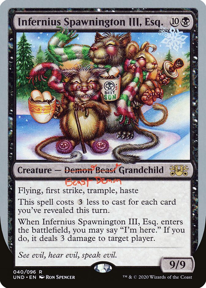 Infernius Spawnington III, Esq. card front