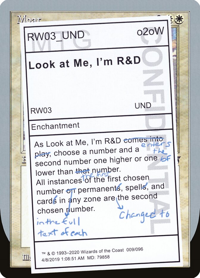 Look at Me, I'm R&D card front