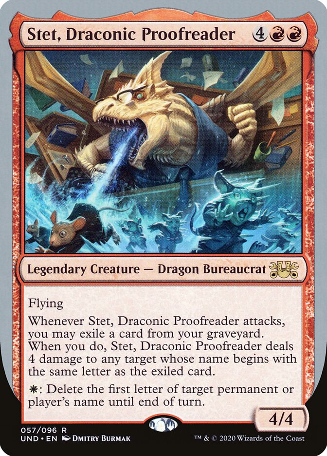 Stet, Draconic Proofreader card front