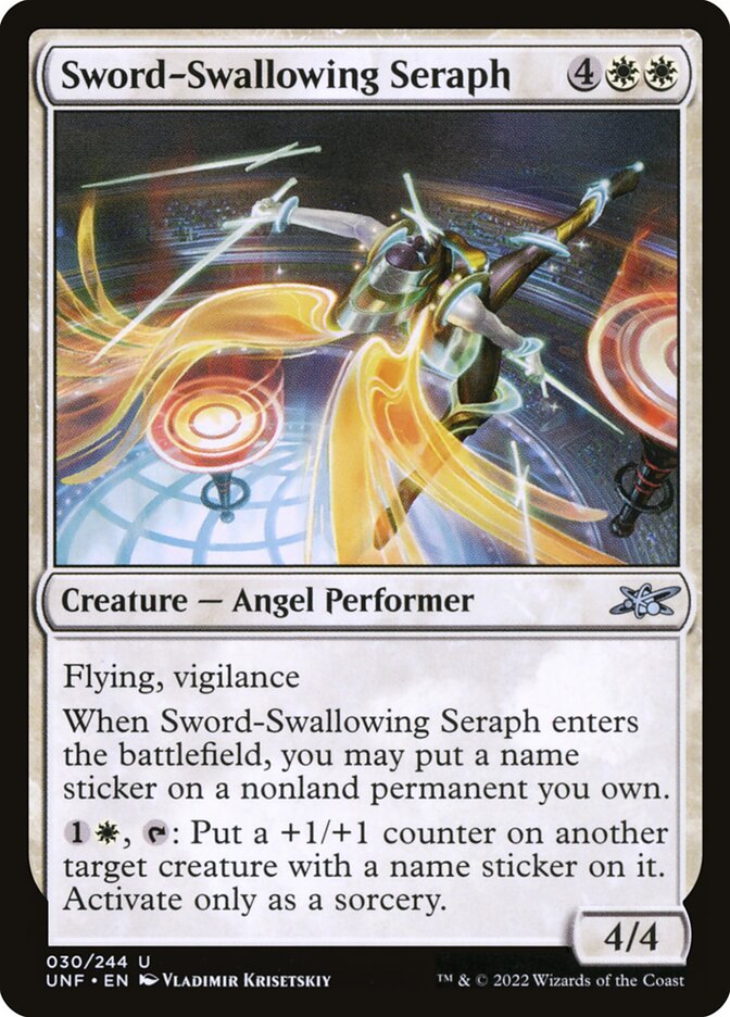 Sword-Swallowing Seraph card front