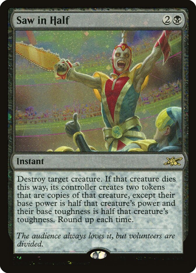 Saw in Half card front