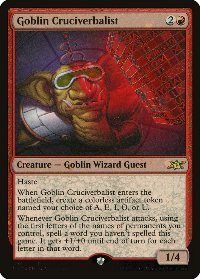 Goblin Cruciverbalist card front