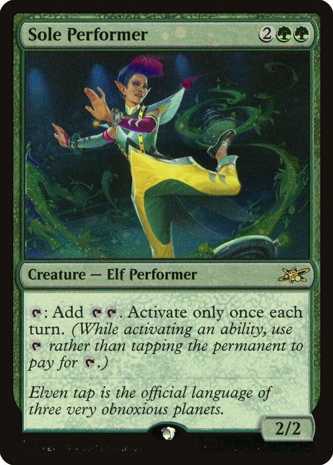Sole Performer card front