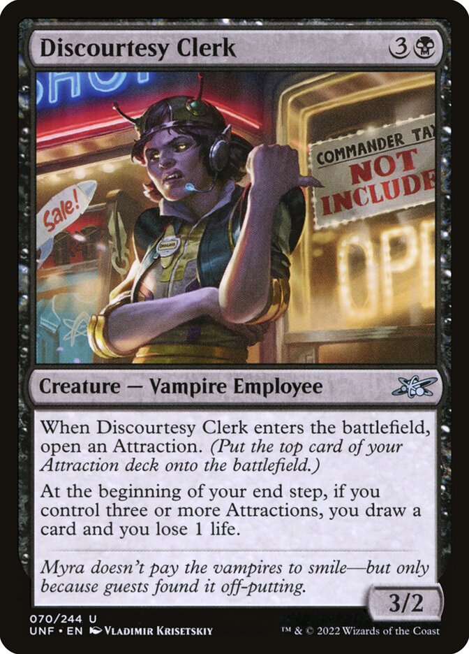 Discourtesy Clerk card front