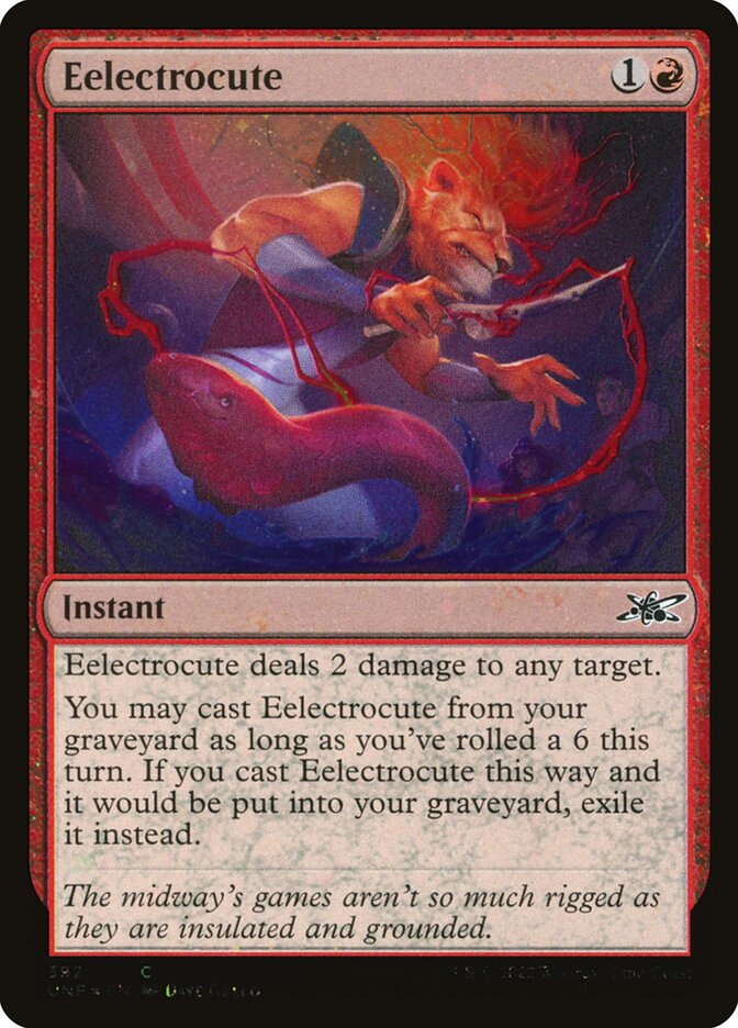 Eelectrocute card front