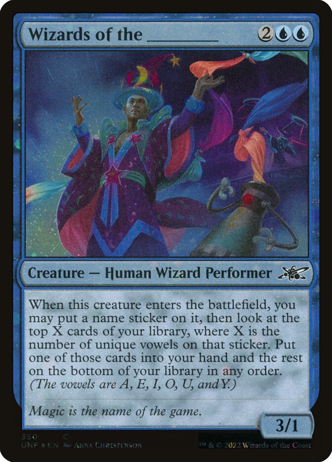 Wizards of the _____ card front