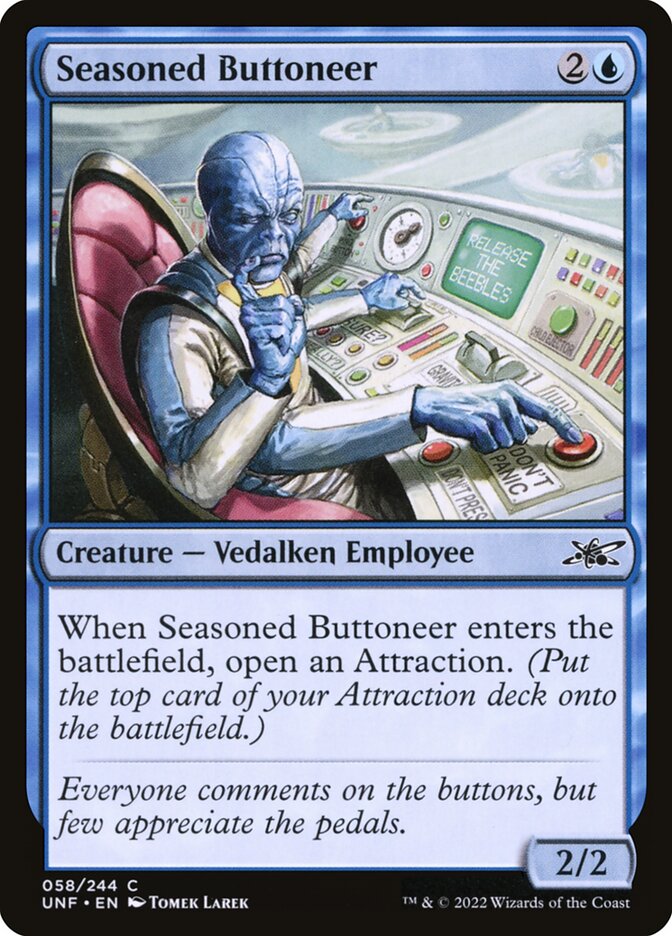 Seasoned Buttoneer card front
