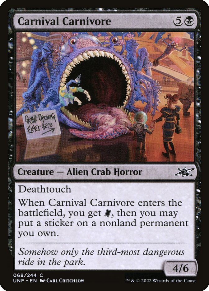 Carnival Carnivore card front