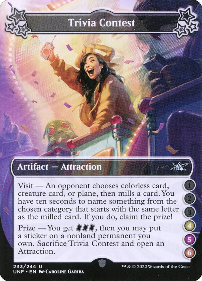 Trivia Contest card front