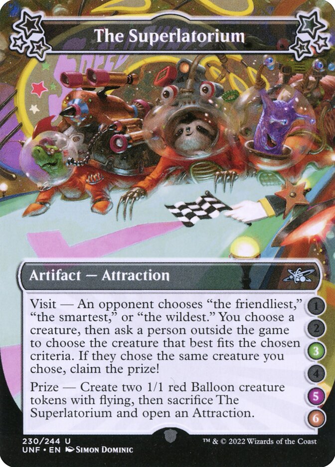 The Superlatorium card front