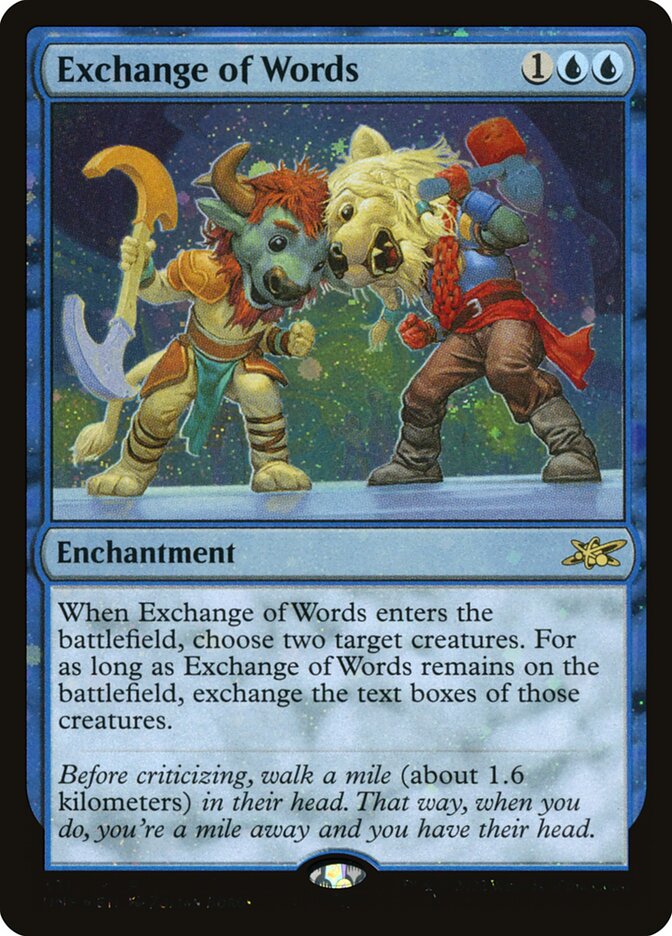 Exchange of Words card front