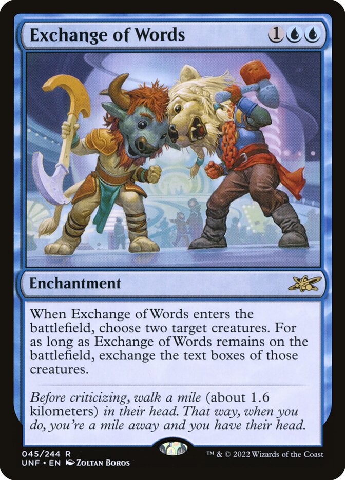 Exchange of Words card front