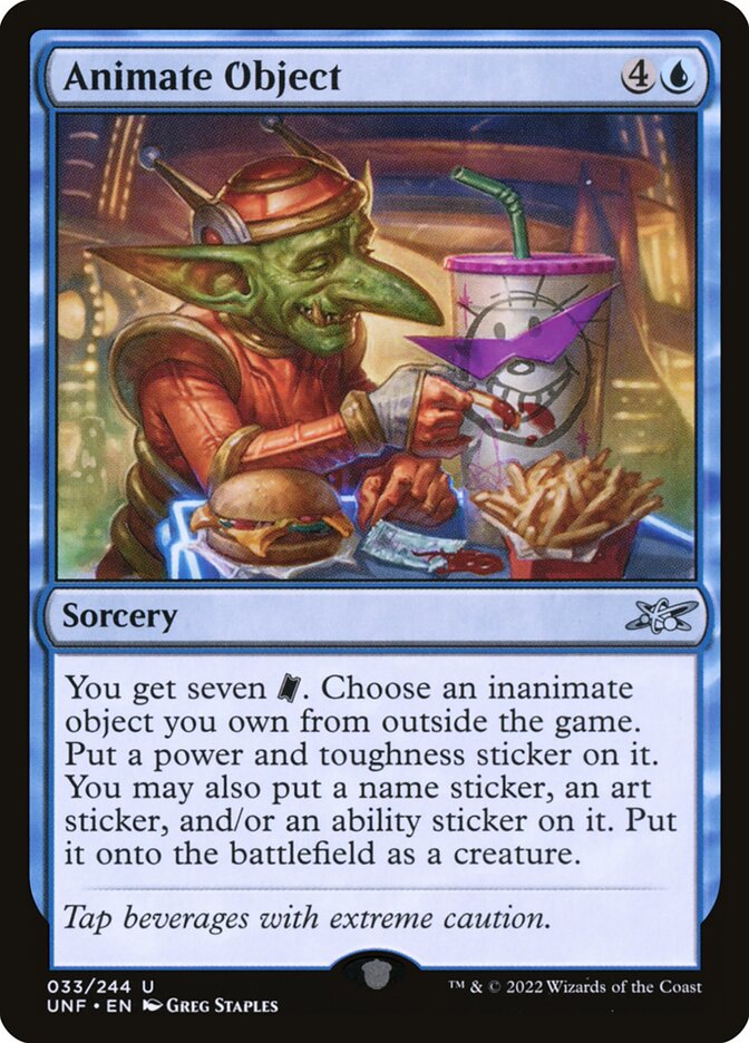 Animate Object card front