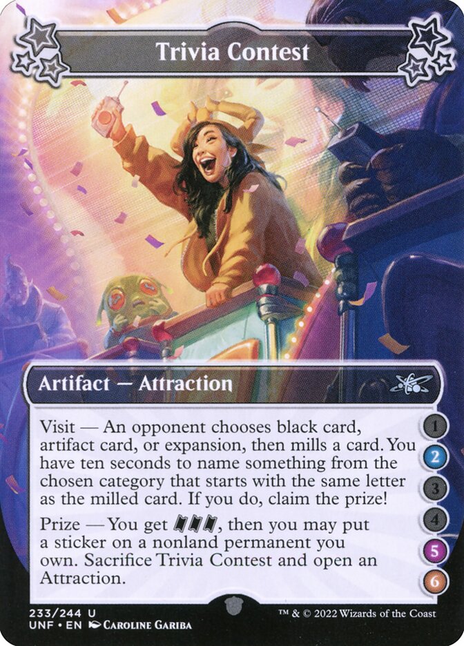 Trivia Contest card front