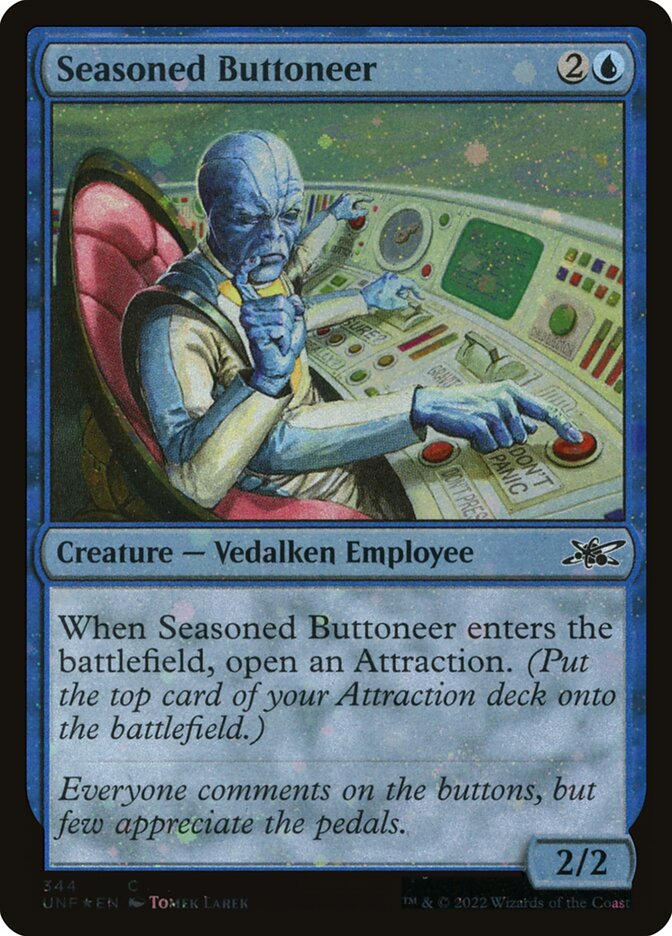 Seasoned Buttoneer card front