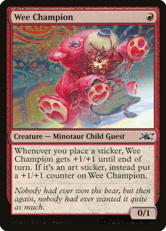 Wee Champion card front
