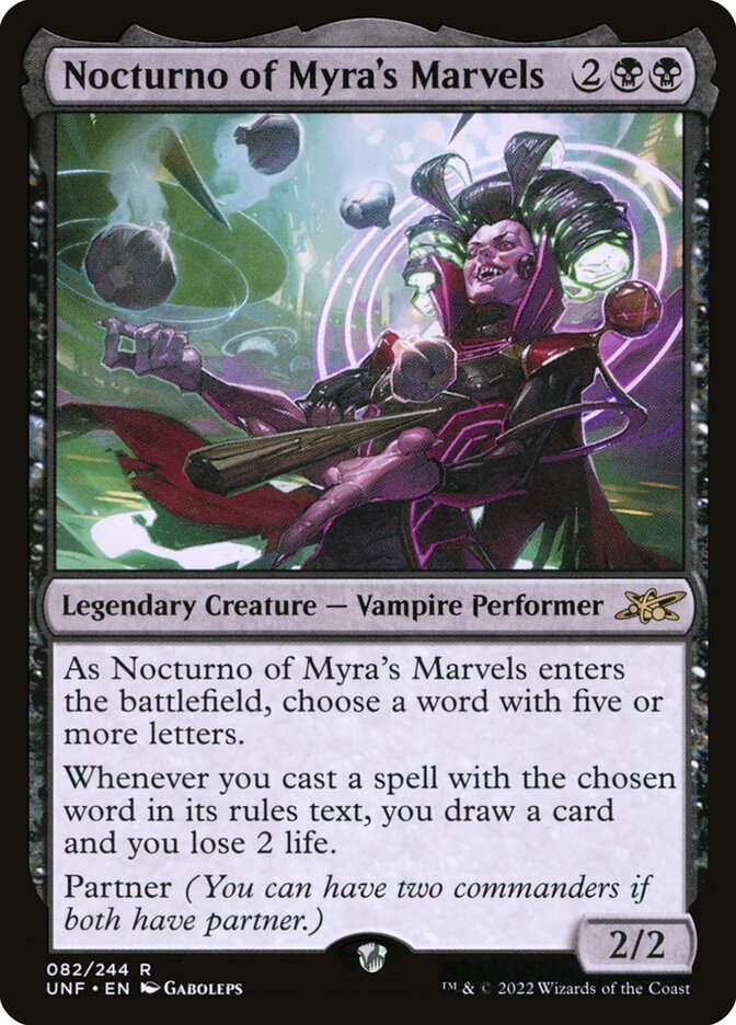 Nocturno of Myra's Marvels card front