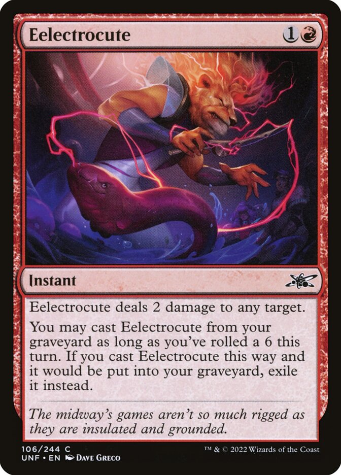 Eelectrocute card front