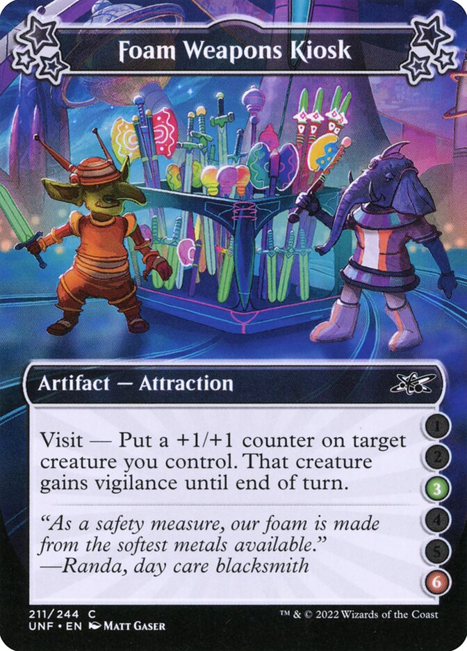 Foam Weapons Kiosk card front
