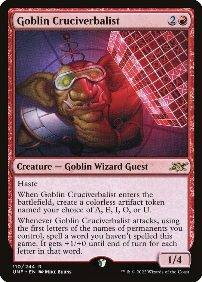 Goblin Cruciverbalist card front