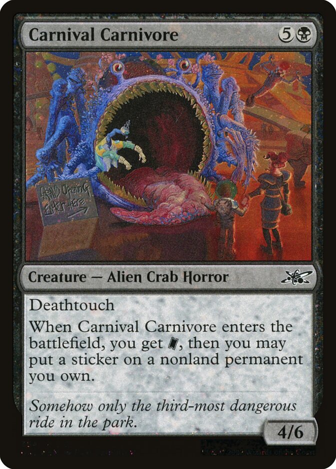 Carnival Carnivore card front