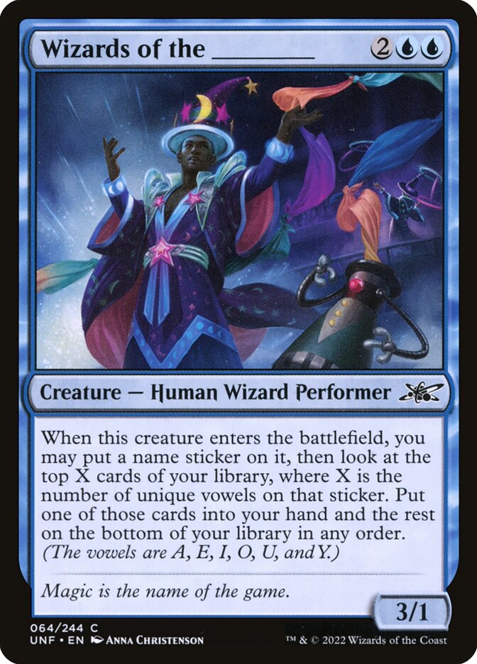Wizards of the _____ card front