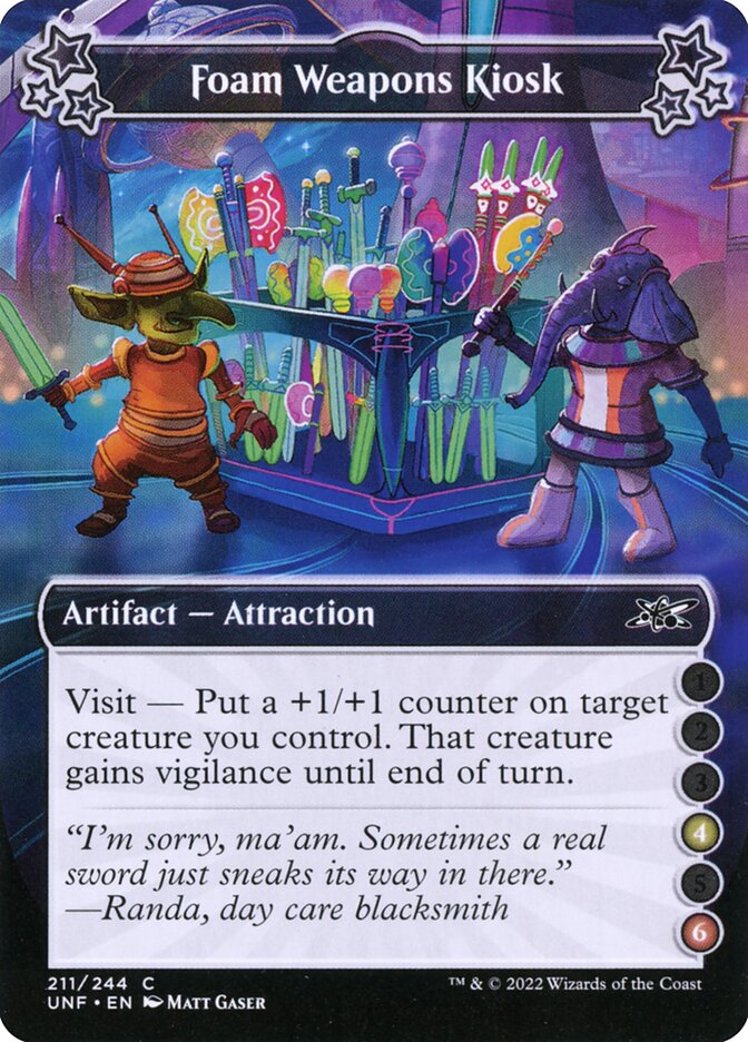 Foam Weapons Kiosk card front